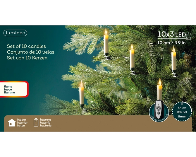 Christmas Candle Lights BO Indoor Set of 10 - image 2