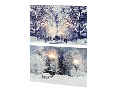 Christmas Canvas LED Snowy Park