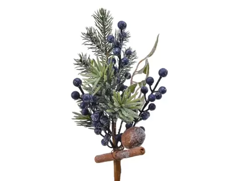 Christmas Pick Frosted Blue Berries