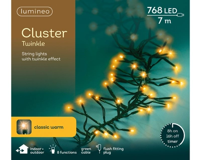 Cluster Twinkle 768 LED String Lights Green/Classic Warm L600cm - image 1