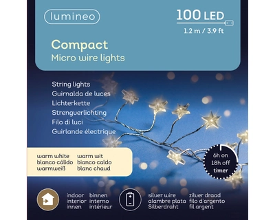 Compact String Micro 100 LED Lights BO Indoor Silver/Warm White L120cm - image 1