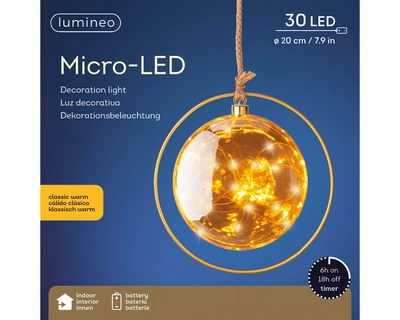 Decorative Ball Micro LED BO Indoor Amber/Classic Warm 20cm - image 1