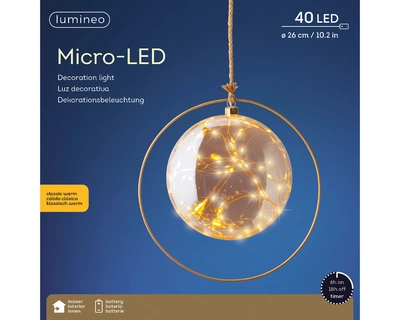 Decorative Ball Micro LED BO Indoor Amber/Classic Warm 26cm - image 1