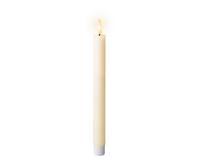 Dinner Candles with Flame Effect BO Cream/Warm White H24.5cm - image 1