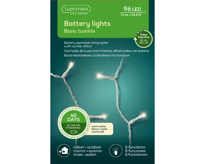 Durawise Basic 96 Battery Lights 8 Function Transparent/Warm White L710cm - image 1