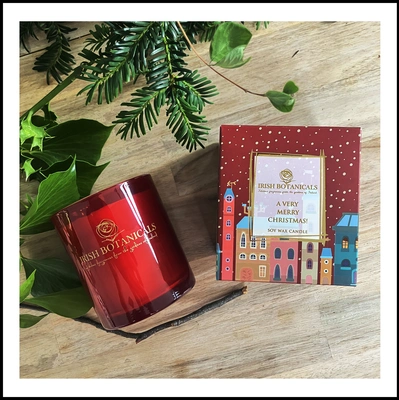 Irish Botanicals Jar Boxed Candle A Very Merry Christmas