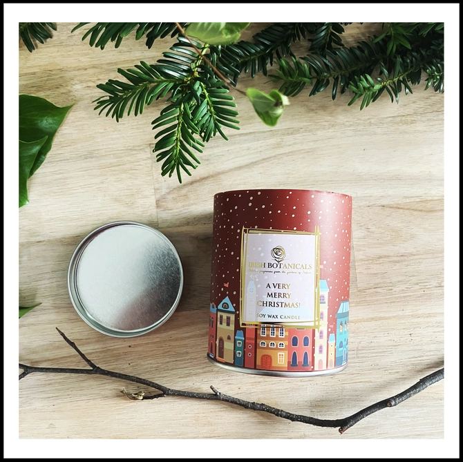 Irish Botanicals Tin Candle A Very Merry Christmas