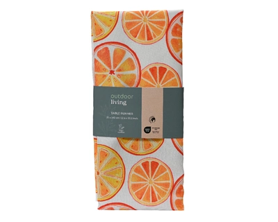 Outdoor Tablerunner Polyester Orange Print 32x140cm