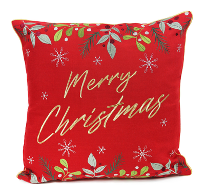 Peggy Wilkins Complete Cushion Christmas Greeting Red