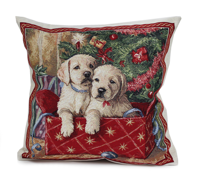 Peggy Wilkins Complete Cushion Festive Pups