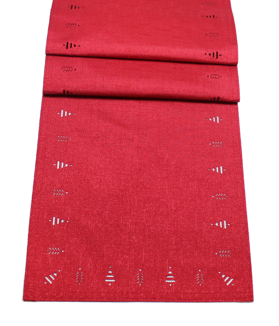 Peggy Wilkins Table Runner Sparkly Spruce Red