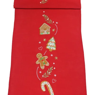 Peggy Wilkins Table Runner Sugar Cookies Red