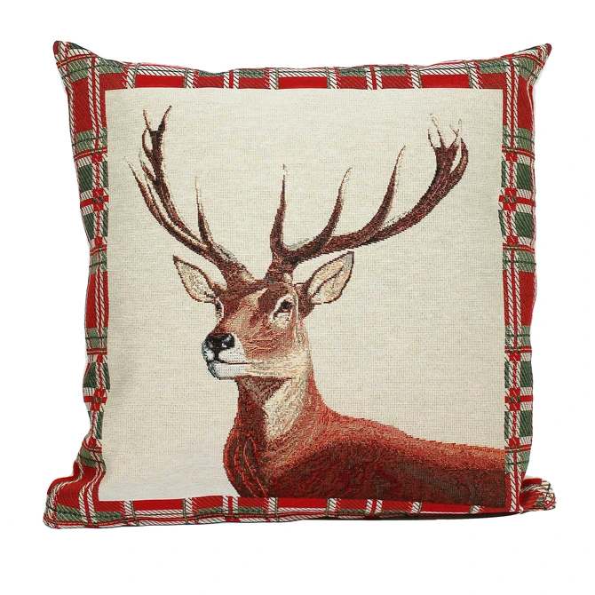 Peggy Wilkins Tartan Stag Complete Cushion